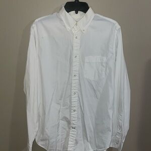JCP long sleeve White Men's button front dress Shirt size M